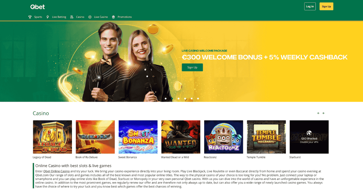 QBet Casino Welcome Bonus